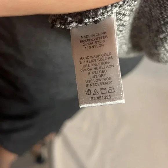 1.State Marled Gray Knit Wrap Style Dress Long Sleeve Back Zipper Size S - Picture 9 of 15